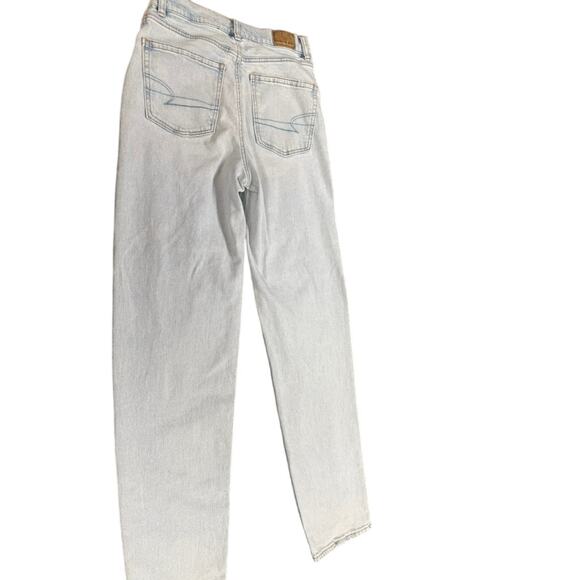 "AMERICAN EAGLE" Strigid High Rise Baggy Straight Light SZ 2 LONG SMALL SPOT - Picture 9 of 12